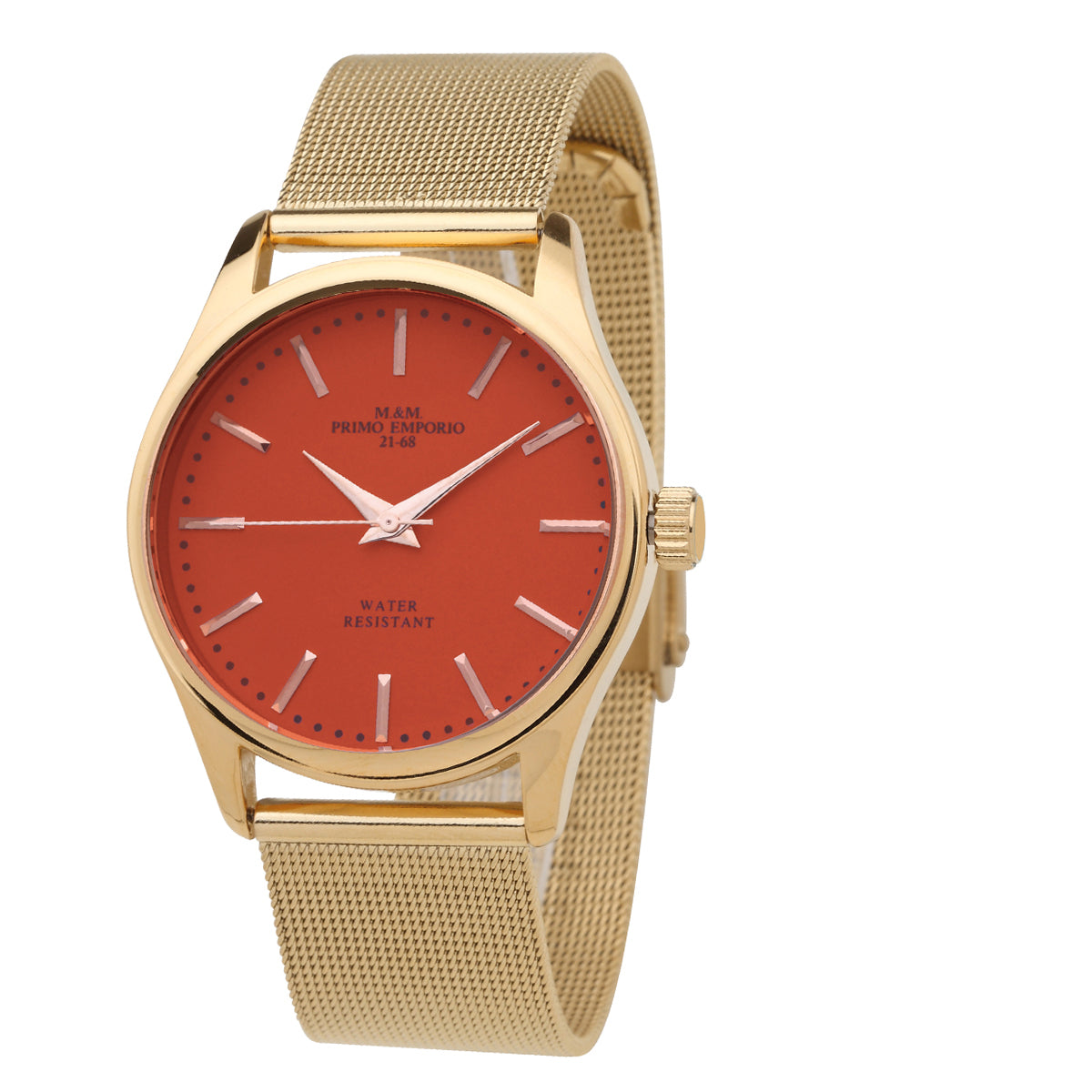 Orologio unisex oro M&M Primo  Emporio 21-68 con quadrante rosso