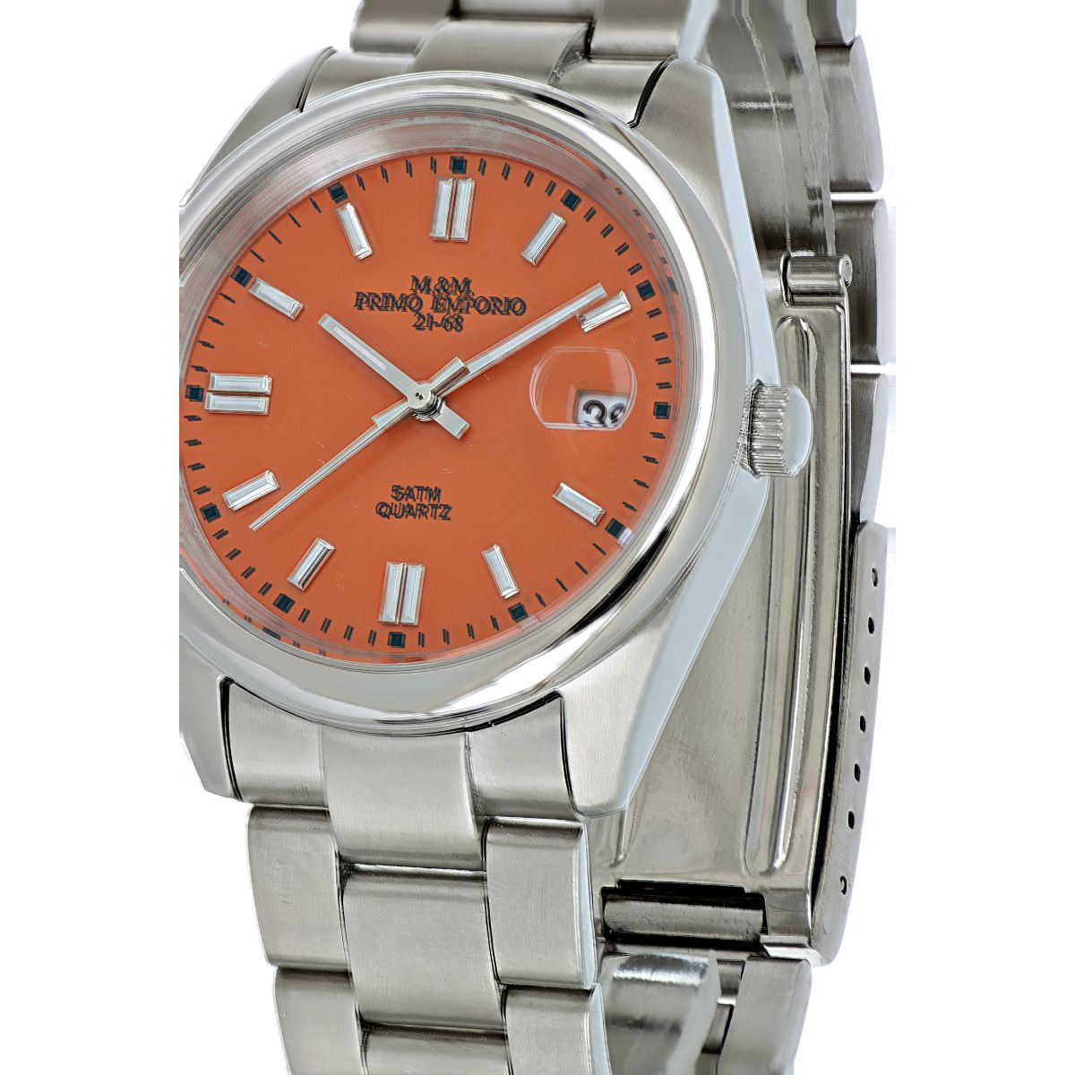 OROLOGIO M&M PRIMO EMPORIO IN ACCIAIO SUB DATE COLOR ORANGE